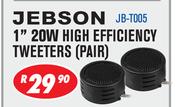 Jebson 1" 20W High Efficiency Tweeters (Pair) JB-T005