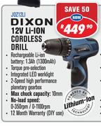 Dixon 12V Li-Ion Cordless Drill JOZ12LI