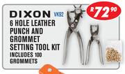 Dixon 6 Hole Leather Punch & Grommet Setting Tool Kit VK92