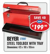 Beyer Steel Toolbox With Tray STB007