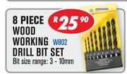 8 Piece Wood Working Drill Bit Set WB02