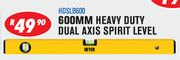 Beyer 600MM Heavy Duty Dual Axis Spirit Level HDSLB600