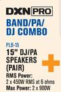 DXN Pro 15" DJ/PA Speakers (Pair) PLB-15