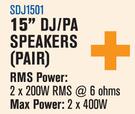 Dixon 15" DJ/PA Speakers (Pair) SDJ1501