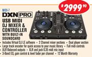 DXN Pro USB Midi DJ Mixer & Controller With Built In Soundcard MIDI-7