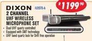 Dixon 2 Channel UHF Wireless Microphone Set IU2070 A