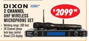 Dixon 2 Channel UHF Wireless Microphone Set IU2061