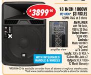 DXN Pro 18" 1000W Single Active DJ Speakers MS18400