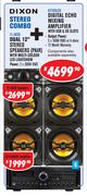 Dixon Dual 12" Stereo Speakers Pair With Multi Colour LED Lightshow FL-003D