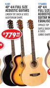 Sanchez 40" 4/4 Full Size Acoustic Guitars K-401-Each