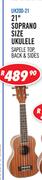 Sanchez 21" Soprano Size Ukulele UK200-21