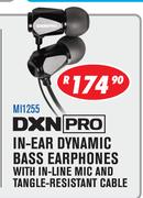DXN Pro In Ear Dynamic Bass Earphones With In Line Mic & Tangle Resistant Cable M11255