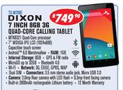 Dixon 7 Inch 8GB 3G Quad Core Calling Tablet TS-M706E