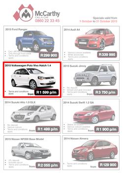 McCarthy Call-A-Car (1 Oct - 31 Oct 2015), page 1