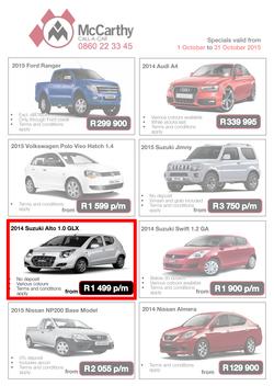 McCarthy Call-A-Car (1 Oct - 31 Oct 2015), page 1
