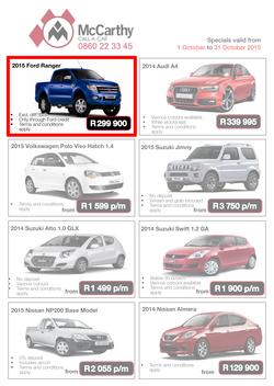 McCarthy Call-A-Car (1 Oct - 31 Oct 2015), page 1