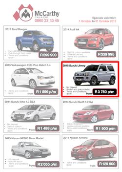 McCarthy Call-A-Car (1 Oct - 31 Oct 2015), page 1