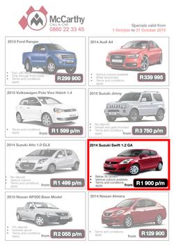 McCarthy Call-A-Car (1 Oct - 31 Oct 2015), page 1