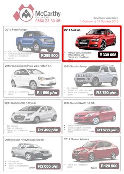 McCarthy Call-A-Car (1 Oct - 31 Oct 2015), page 1