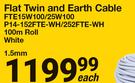 1.5mm Flat Twin And Earth Cable (White)  FTE15W100/25W 100 P14-152FTE-WH/252FTE-WH-100m Roll Each