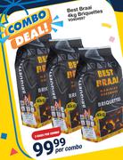 Best Braai Briquettes V0404697-3 x 4Kg Bag Per Combo
