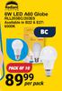 Radiant 6W LED A60 Globe RLL203BC/203ES Pack Of 10-Per Pack