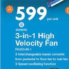 Elements 3 In 1 High Velocity Fan FA453-IN-1-Per Unit