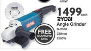 Ryobi Angle Grinder 230mm 2500W G-2500-Each