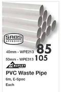 Marley PVC Waste Pipe 40mm-WPE213-Each