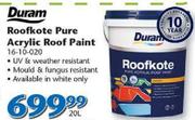 Duram 20Ltr Roofkote Pure Acrylic Roof Paint 16-10-020
