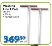 Special Washing Line T Pole 50mm Powder Coated TP50PC-Per Pair — m