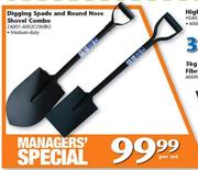 Digging Spade And Round Nose Shovel Combo Medium Duty ZA001-A002COMBO-Per Set