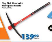 3kg Pick Head With Fibreglass Handle A009COMBO-Per Set
