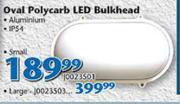 Oval Polycarb LED Bulkhead Small