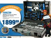 Worksman 100 Piece 1/2" & 1/4" Drive Professional's Tool Set WMKT194-Per Set