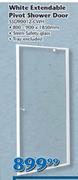 White Extendable Pivot Shower Door SSD90012-CWH
