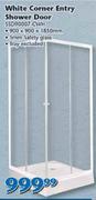 White Corner Entry Shower Door SSD90007-CWH
