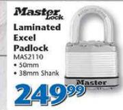 Master Lock Laminated Excel Padlock MAS2110
