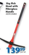 3kg Pick Head With Fibreglass Handle A009COMBO-Per Set