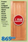 Frame And Ledged Battened Open Back Hard-Wood Stable Door KYD1S-OB