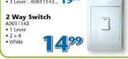 Waco 2 Way Switch 1 Lever 2x4 White A0011145