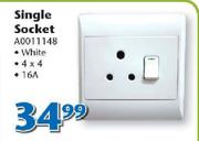 Waco Single Socket White 4x4 16A A0011148