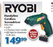 Ryobi Handyline Cordless Screwdriver HSD-360