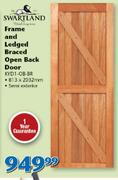 Swartland Frame And Ledged Braced Open Back Door 813x2032mm KYD1-OB-BR