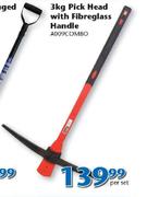 3Kg Pick Head With Fiberglass Handle A009COMBO-Per Set