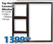 Top Hung Bronze Casement Window PTT1515B-1500 x 1500mm