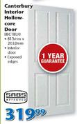 Swartland Canterbury Interior Hollowcore Door EBCTBL10