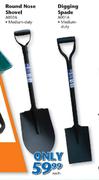 Round Nose Shovel Medium Duty A002A Or Digging Spade Medium Duty A001A-Each