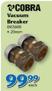 Cobra Vacuum Breaker 20mm-Each