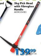 3Kg Pick Head With Fiberglass Handle A009COMBO-Per Set